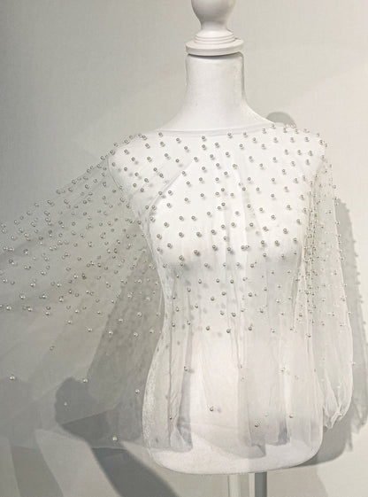 Pearl Beaded Wedding Bolero Wedding Shawl