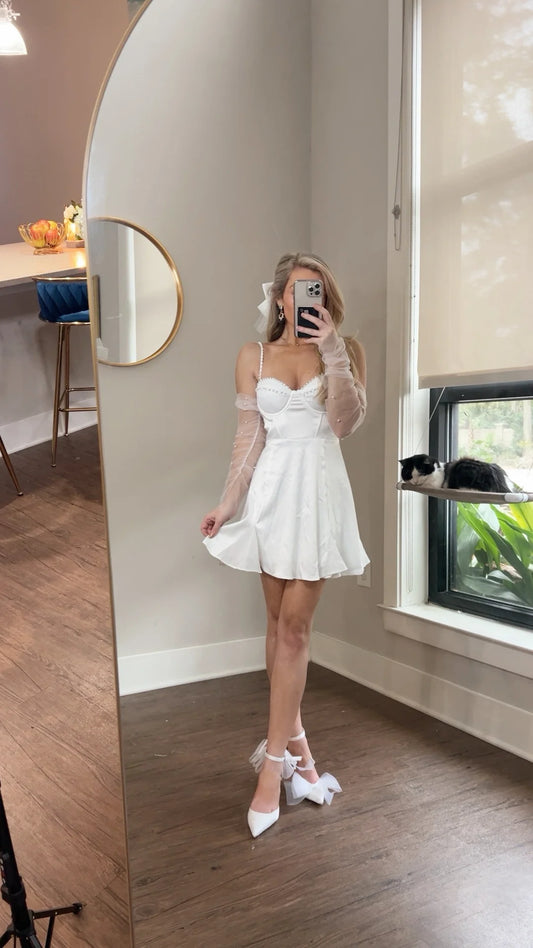 Pearl Beaded Removable Bridal Sleeves (no gloves)
