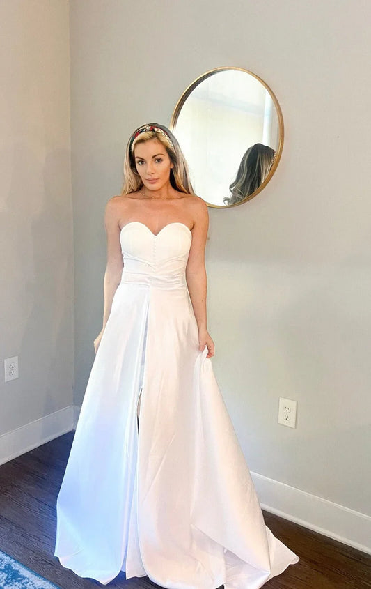 Detachable Belted Satin Wedding Train