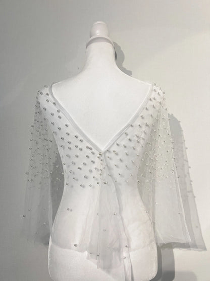 Pearl Beaded Wedding Bolero Wedding Shawl